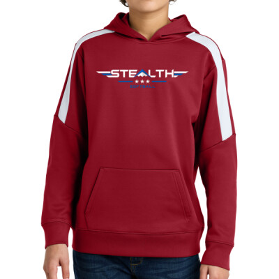 Youth Athletic Fleece Hoodie - Red Thumbnail