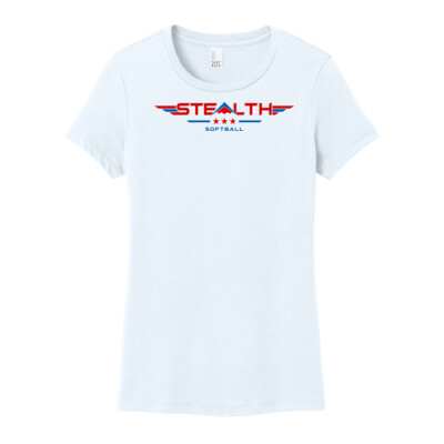 Ladies District White Perfect Weight Tee Thumbnail