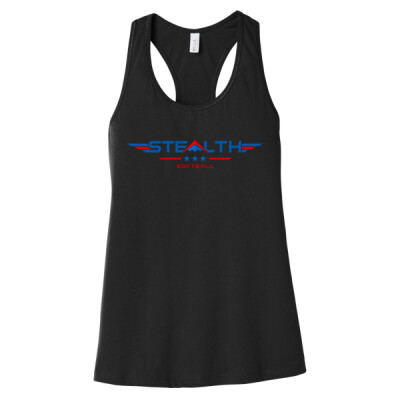 Ladies Black Jersey Racerback Tank Top Thumbnail